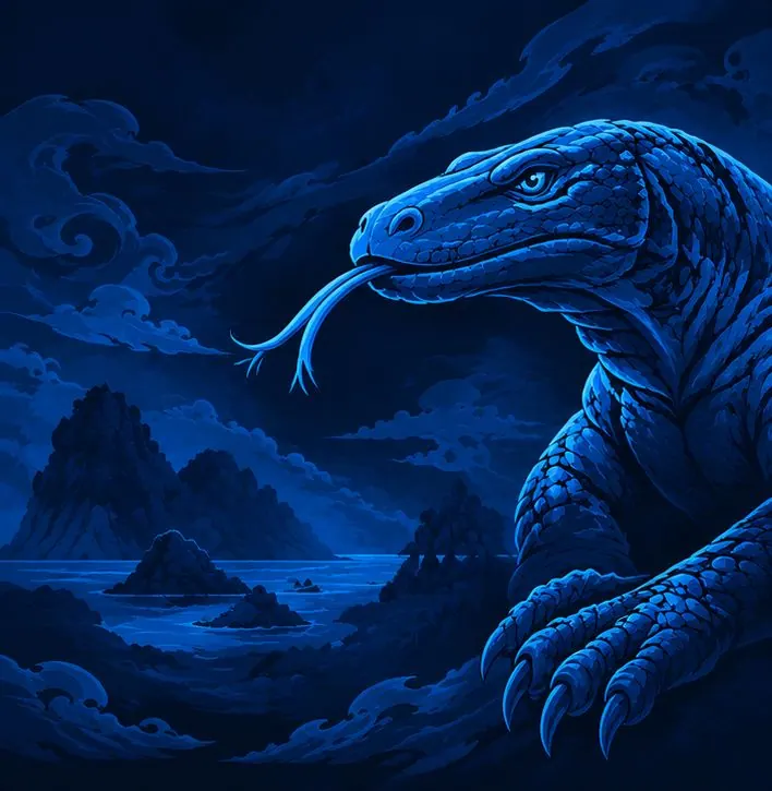 Komodo dragon artwork for Indonesia